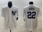 New York Yankees #22 Juan Soto White Pinstripes Cooperstown Collection Jersey