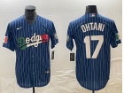 Los Angeles Dodgers #17 Shohei Ohtani Blue Pinstripes Mexico Cool Base Jersey