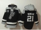 San Antonio Spurs #21 Tim Duncan Black Hoodie