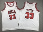 Youth Chicago Bulls #33 Scottie Pippen White Throwback Jersey