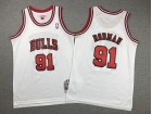 Youth Chicago Bulls #91 Dennis Rodman White Throwback Jersey