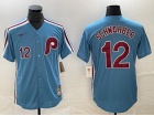 Philadelphia Phillies #12 Kyle Schwarber Blue Cooperstown Jersey