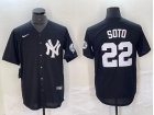 New York Yankees #22 Juan Soto Black Cool Base Jersey