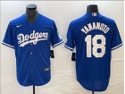 Los Angeles Dodgers #18 Yoshinobu Yamamoto Blue Cool Base Jersey