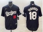 Los Angeles Dodgers #18 Yoshinobu Yamamoto Black Cool Base Jersey