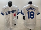 Los Angeles Dodgers #18 Yoshinobu Yamamoto White City Flexbase Jersey