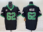 Philadelphia Eagles #62 Jason Kelce Black Throwback with C Patch Limited Jersey