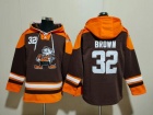 Cleveland Browns #32 Jim Brown Brown Hoodie