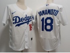 Los Angeles Dodgers #18 Yoshinobu Yamamoto White Flexbase Jersey