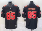 San Francisco 49ers #85 George Kittle Black with Red Number/Gold Embroidery Fashion Limited Jersey