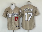 Los Angeles Dodgers #17 Shohei Ohtani Cream Pinstripes Cool Base Jersey