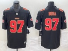 San Francisco 49ers #97 Nick Bosa Black with Red Number/Gold Embroidery Fashion Limited Jersey