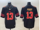 San Francisco 49ers #13 Brock Purdy Black with Red Number/Gold Embroidery Fashion Limited Jersey