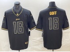 Detroit Lions #16 Jared Goff Black Golden Limited Jersey