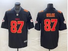 Kansas City Chiefs #87 Travis Kelce Black with Red Number/Gold Fashion Limited Jersey