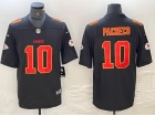 Kansas City Chiefs #10 Isiah Pacheco Black with Red Number/Gold Fashion Limited Jersey