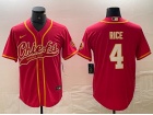 San Francisco 49ers #4 Rice Red Baseball Jersey