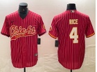 San Francisco 49ers #4 Rice Red Pinstripes Baseball Jersey