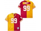 Tampa Bay Buccaneers #99 Warren Sapp Yellow/Red Throwback Jersey