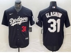 Los Angeles Dodgers #31 Tyler Glasnow Black with Red Number Cool Base Jersey