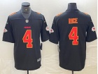 San Francisco 49ers #4 Rice Black with Red Number/Gold Embroidery Fashion Limited Jersey