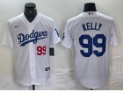 Los Angeles Dodgers #99 Joe Kelly White with Red Number Cool Base Jersey