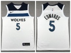 Minnesota Timberwolves #5 Anthony Edwards White Jersey