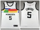 Minnesota Timberwolves #5 Anthony Edwards White City 2022-23 Season Jersey