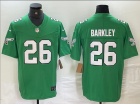 Philadelphia Eagles #26 Saquon Barkley Kelly Green Throwback Limited Jersey