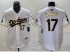 Los Angeles Dodgers #17 Shohei Ohtani White Golden Cool Base Jersey