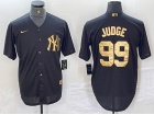 New York Yankees #99 Aaron Judge Black Golden Cool Base Jersey