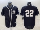 New York Yankees #22 Black Golden Cool Base Jersey