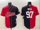 San Francisco 49ers #97 Nick Bosa Red/Black Split Baseball Jersey