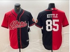 San Francisco 49ers #85 George Kittle Red/Black Split Baseball Jersey