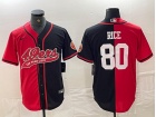 San Francisco 49ers #80 Jerry Rice Red/Black Split Baseball Jersey