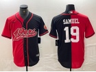 San Francisco 49ers #19 Deebo Samuel Red/Black Split Baseball Jersey