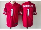 San Francisco 49ers #1 Deebo Samuel Sr.  Red Throwback Limited Jersey