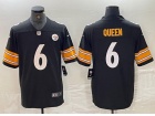 Pittsburgh Steelers #6 Patrick Queen Black Limited Jersey