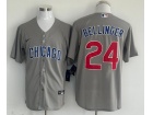 Chicago Cubs #24 Cody Bellinger Grey Cool Base Jersey