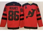 Adidas New Jersey Devils #86 Jack Hughes Orange 2024 Stadium Jersey