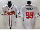 Atlanta Braves #99 Spencer Strider White Gold Program Cool Base Jersey