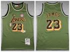 Los Angeles Lakers #23 Lebron James Green Salute to Service Throwback Jersey