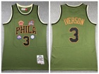 Philadelphia 76ers #3 Allen Iverson Green Salute to Service Throwback Jersey