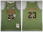 Chicago Bulls #23 Michael Jordan Green Salute to Service Throwback Jersey