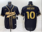 Inter Miami #10 Messi Black Golden Baseball Jersey