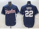 New York Yankees #22 Juan Soto Navy Blue Fashion Baseball Jersey