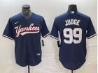 New York Yankees #99 Aaron Judge Navy Blue Fashion Baseball Jersey