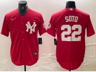 New York Yankees #22 Juan Soto Red Fashion Baseball Jersey