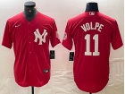 New York Yankee #11 Anthony Volpe Red Fashion Baseball Jersey