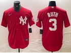 New York Yankees #3 Babe Ruth Red Fashion Baseball Jersey